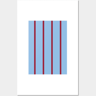 Villa 1957 FA Cup Blue and Claret Pinstripe Posters and Art